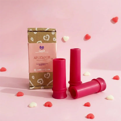 Aplicador Luteas para disco menstrual, colores rosa y fucsia
